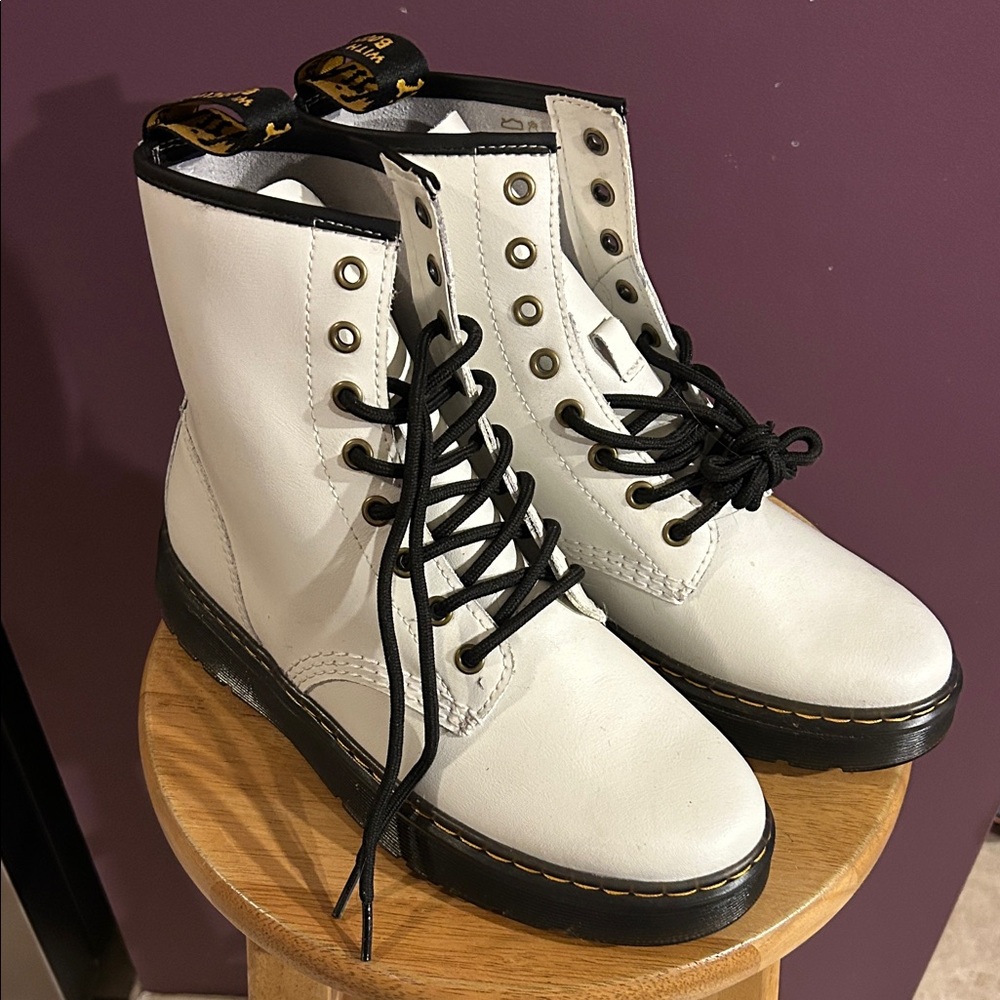 Dr. Martens White Combat Boots